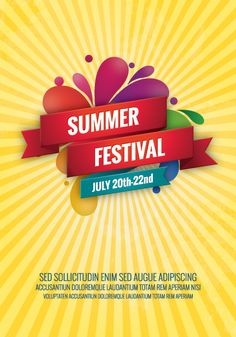 Summer Festival Dryicons Com  Summer  Festival  Poster  Design More