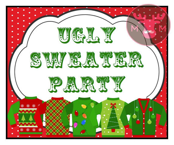 Sweater Party   Photo Booth Sign   Christmas Party   Holiday Party