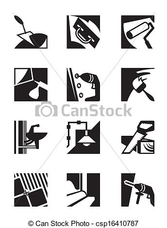 Vector Of Construction Tools And Materials   Vector Illustration