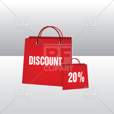 Discount 20  Shopping Bags Download Royalty Free Vector Clipart  Eps