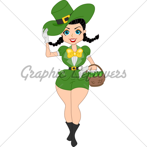 Girl Wearing A Leprechaun Costume   Gl Stock Images