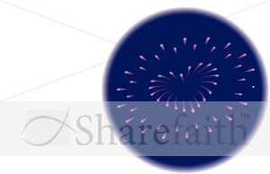 Heart Shaped Explosion   Independence Day Clipart