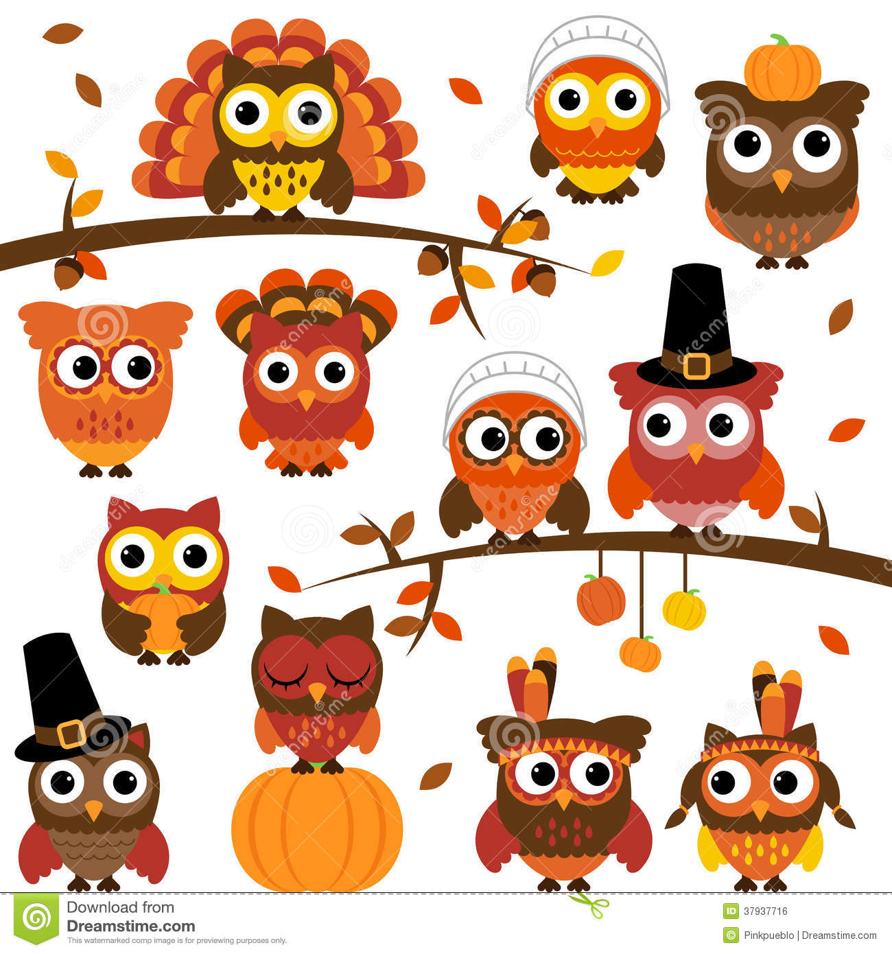 Thanksgiving Owl Clip Art Thanksgiving And Autumn Themed Vector Owl