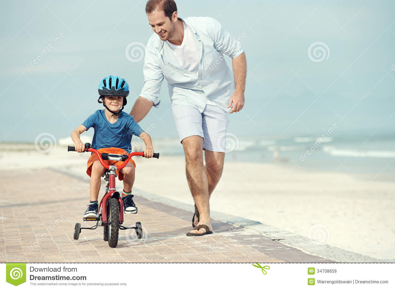 Learning To Ride A Bike Royalty Free Stock Images   Image  34708659