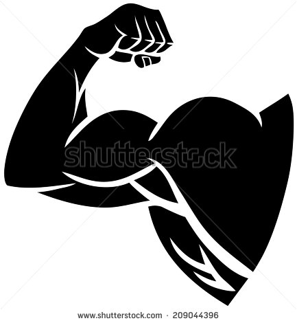 Strong Arm Silhouette Stock Vector Illustration 209044396