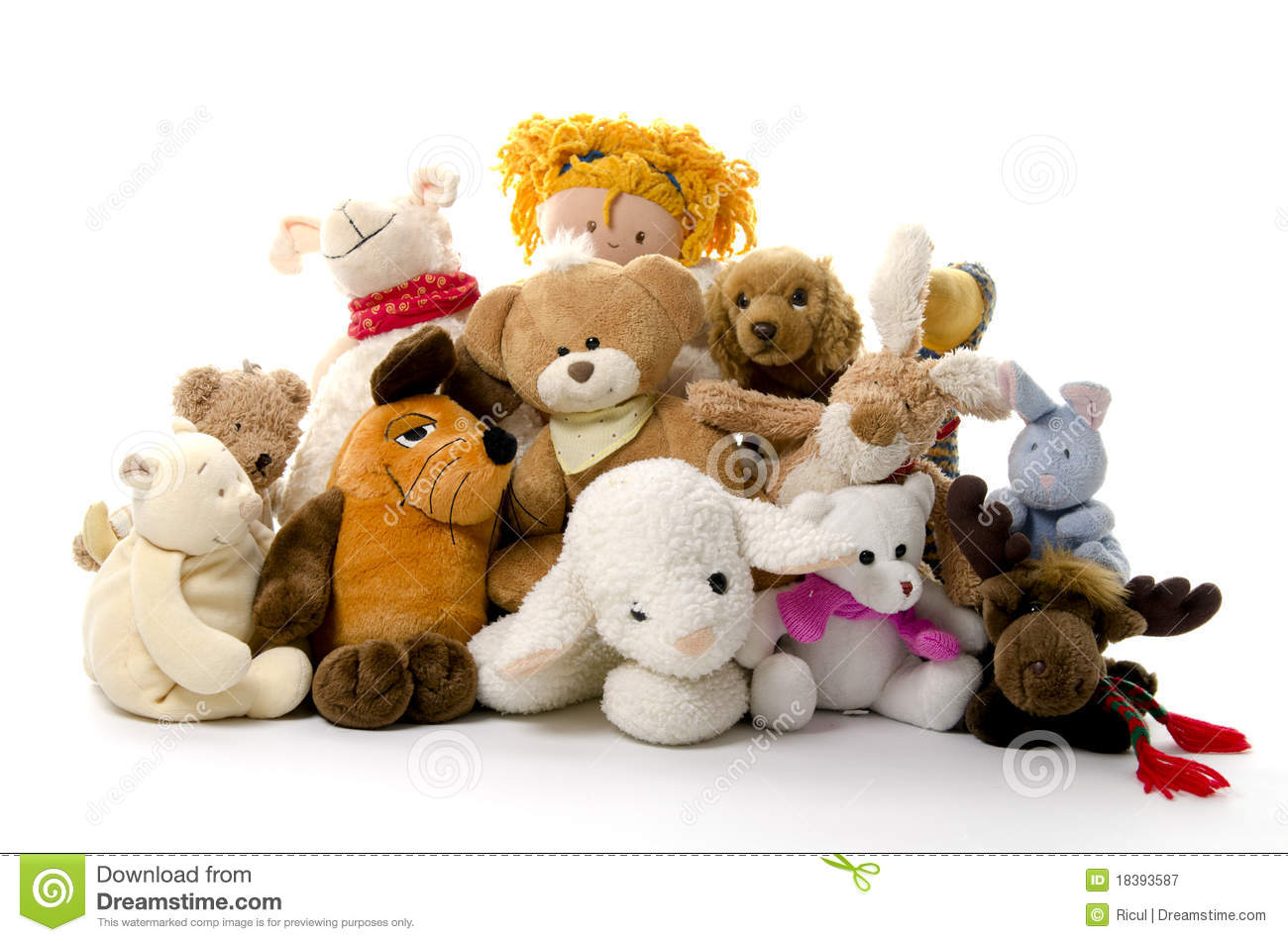 Group Of Cuddly Toys Royalty Free Stock Photography   Image  18393587