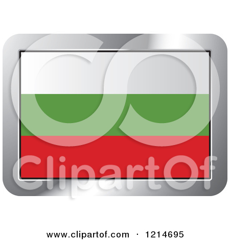 Clipart Of A Bulgaria Flag And Silver Frame Icon   Royalty Free Vector    