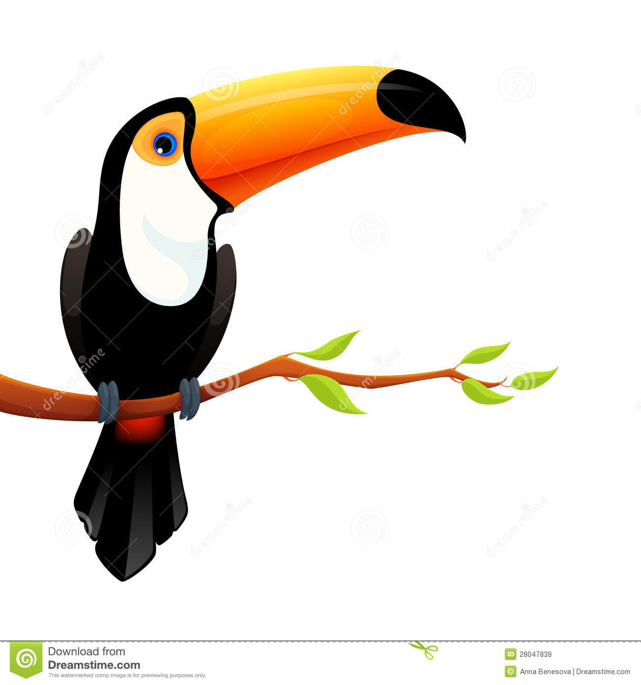 Colorful Illustration Of A Cute Toucan Royalty Free Stock Images