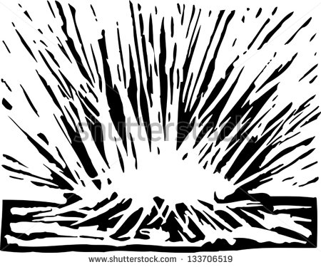 Black And White Vector Illustration Of Meteor Impact   Stock Vector