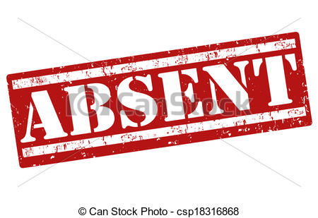 Clip Art Vector Of Absent Stamp   Absent Grunge Rubber Stamp On White