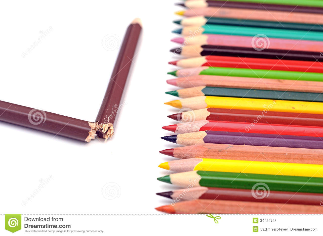 Colorful Pencils And One Broken