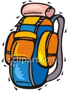 Hiking Frame Pack Loaded With Gear   Royalty Free Clipart Picture