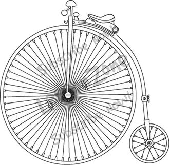 118271z01 Clipart Victorian Bicycle Bw01