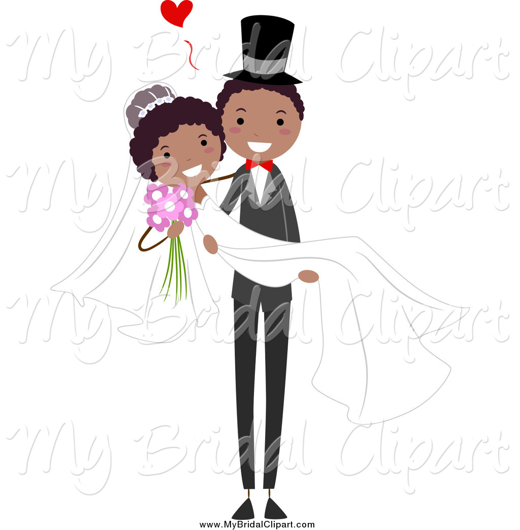 African American Wedding Couple Clip Art