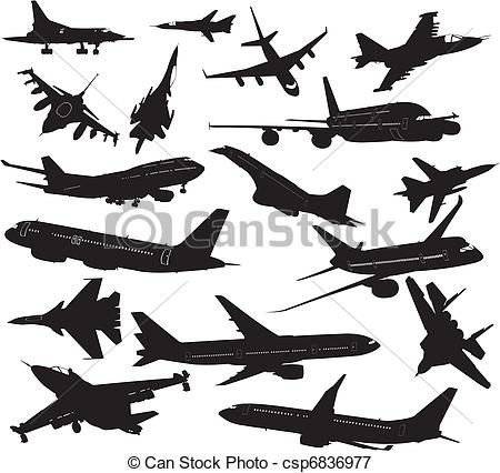 Aircraft Carrier Silhouette Set Silhouettes Of Clipart