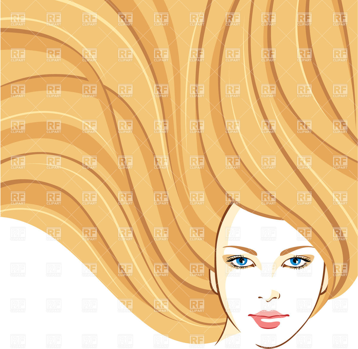 Blonde Wavy Hair 29134 Download Royalty Free Vector Clipart  Eps