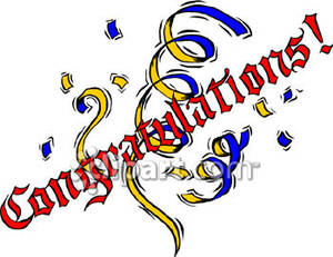 Congratulations Sign With Confetti   Royalty Free Clipart Picture