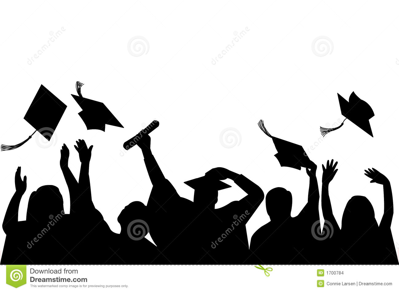 Illustration Of A Group Of Graduates Tossing Their Caps In Celebration