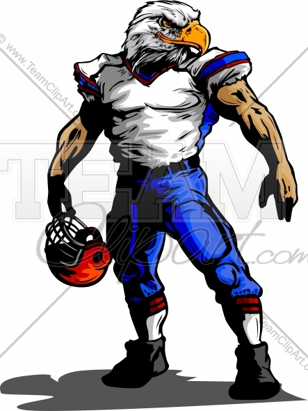 Eagle Football Player In Uniform Vector Clipart Image