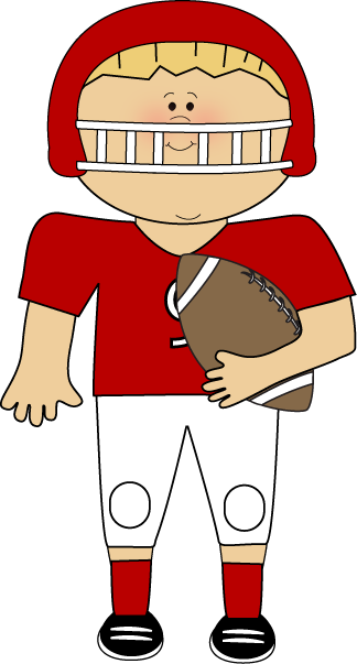 Holding Football Clip Art Image   Boy Wearing A Red Football Uniform    