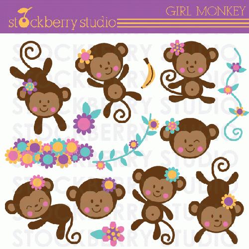 My Grafico Girl Monkey Clipart Adorable Monkey Girls Back Home