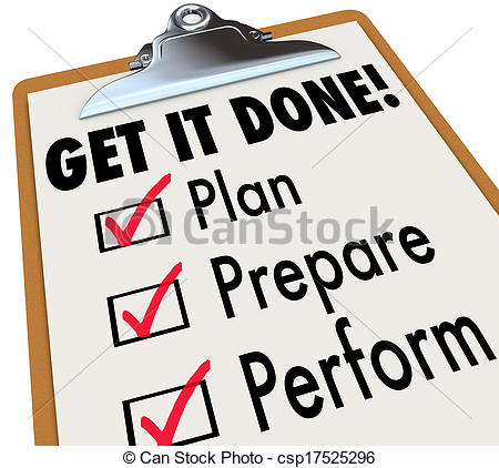 Of Get It Done Clipboard Checklist Plan Prepare Perform   Get