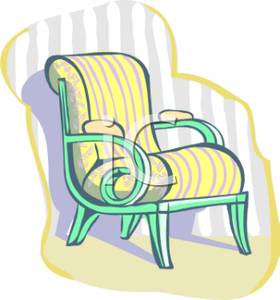Patio Chair With Arm Pads   Royalty Free Clipart Picture