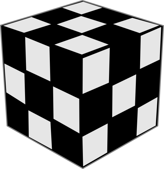 Rubik Cube Black   White Clip Art At Clker Com   Vector Clip Art    