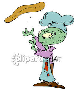 Alien Making Pizza   Royalty Free Clipart Picture