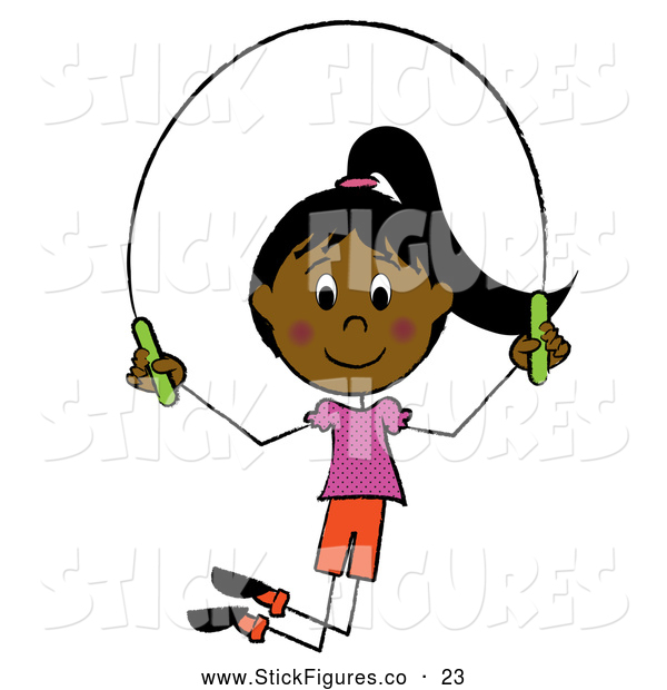 Little Girl Jumping Rope Stick Figure Clip Art Pams Clipart