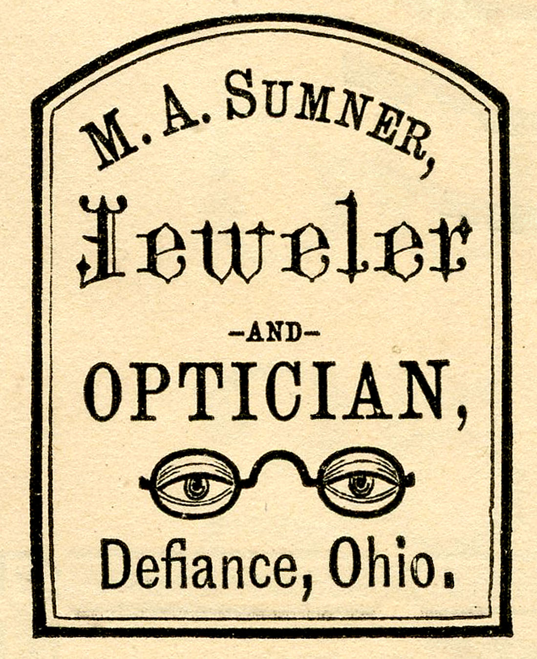 Antique Advertising Clip Art   Optician   Jeweler Label