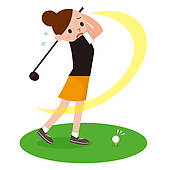 Female Golfers Clip Art Woman To Play The Golf
