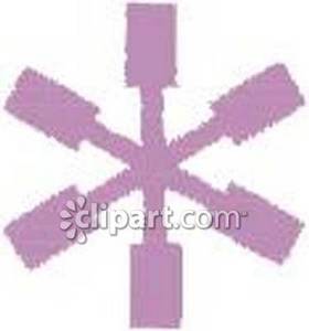 Blocky Purple Snowflake   Royalty Free Clipart Picture