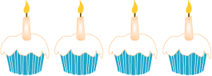Cute Party Borders Clip Art Cup Cakes With One Candle
