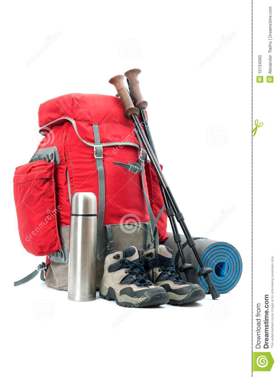 Hiking Equipment Rucksack Boots And Slipping Pad