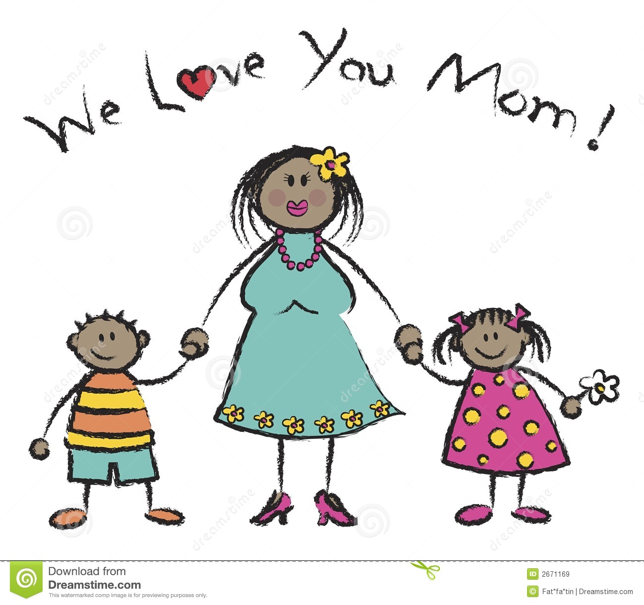We Love You Mom   Dark Skin Royalty Free Stock Images   Image  2671169