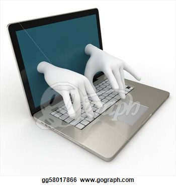 Data Entry Clip Art Hands   Clipart Graphic