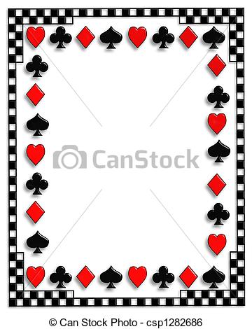 Stock Illustration Of Playing Cards Border Poker   Playing Cards Suits