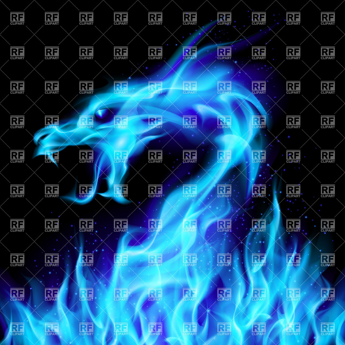Dragon Rising From Fire Download Royalty Free Vector Clipart  Eps