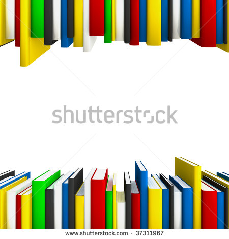Book Rows Forming A Copy Space Frame For Educational Or Science