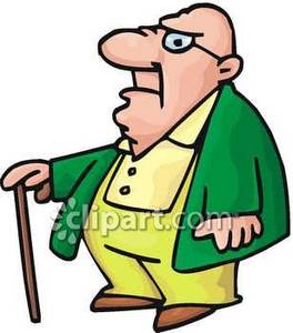 Fat Old Bald Man   Royalty Free Clipart Picture