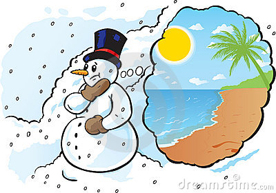 Snowman Needs A Vacation Royalty Free Stock Photography   Image