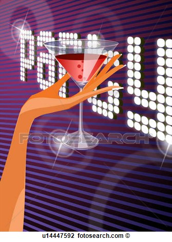 Clip Art Of Close Up Of A Woman S Hand Holding A Martini Glass