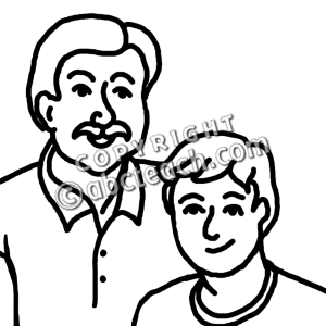 Father Clipart Clip Art  Father And Son B W