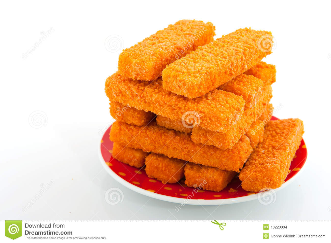 Fish Sticks Isolated Over White