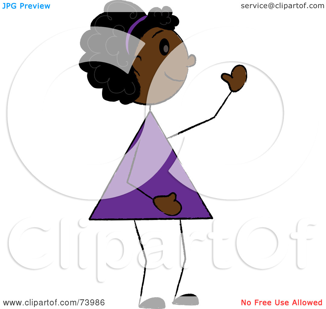 Royalty Free  Rf  Clipart Illustration Of A Friendly Black Stick Girl