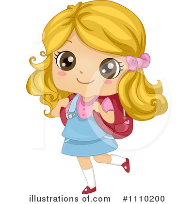 School Girl Clipart  1110200 By Bnp Design Studio   Royalty Free  Rf