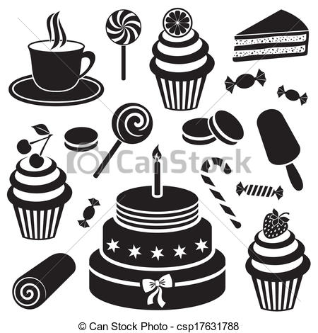Vector Of Desserts And Sweets Icon   Black Desserts And Sweets Icon