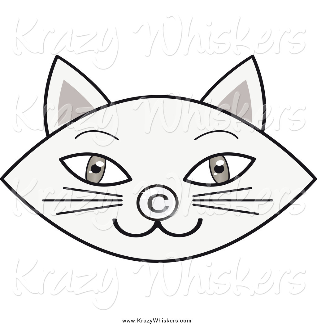 Critter Clipart Of A Gray Cat Face With A Copyright Nose By Melisende    