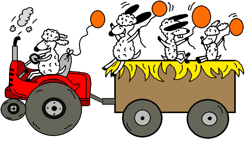 Fall Festival Hay Ride Coloring Page And Clipart Picture  Sheep With